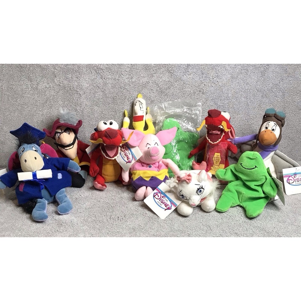 Lot of 10 Disney Store Mini Bean Bag Plush with Tags